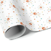 1950s Red Blue Atomic Age Starburst Mid Century Cadeaupapier (Rol Hoek)