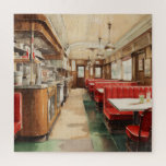 1950s Retro American Diner Watercolor Legpuzzel<br><div class="desc">Step into a world of nostalgic charm with our Diner Backgrounds. Inspired by the iconic 1950s American diners, this watercolor illustration captures the essence of a bygone era. Indulge in the vibrant colors and vintage aesthetics that define this era. Our watercolor illustration showcases the 50s diner ambiance with its checkered...</div>