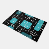 1950s Retro Art Crosshars Black Blauwgroen Deurmat (Schuin)