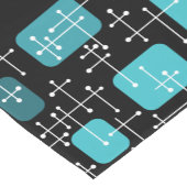 1950s Retro Art Crosshars Black Blauwgroen Korte Tafelloper (Hoek)