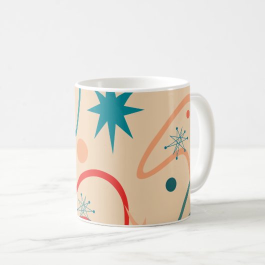 1950s Retro Atomic Pattern Mok (Voorkant rechts)