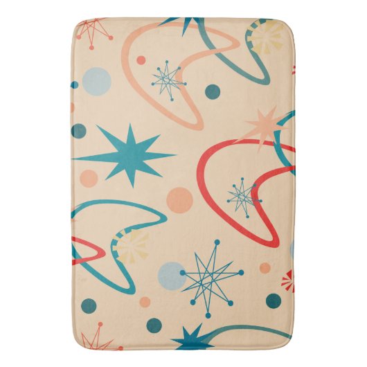 1950s Retro atoompatroon Badmat (Voorkant Verticaal)