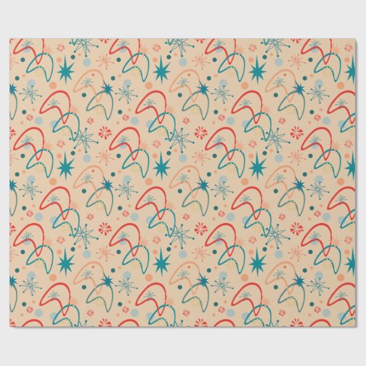 1950s Retro atoompatroon Cadeaupapier (Vlak)