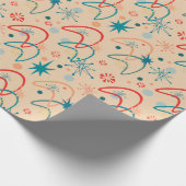 1950s Retro atoompatroon Cadeaupapier (Hoek)