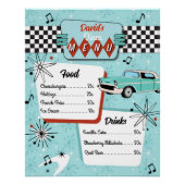1950s Retro Diner Menu Perfect Poster (Voorkant)