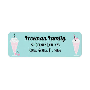 1950s Retro Diner Milkshake Retour Adres Label –