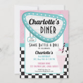 1950s Retro Diner Verjaardag Uitnodiging - Sock Ho (Voorkant)