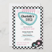 1950s Retro Diner Verjaardag Uitnodiging - Sock Ho (Voorkant)