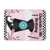 1950s Retro Diner Verjaardagsfeest Voorkeur Magnet Magneet (Horizontaal)