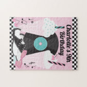 1950s Retro Diner Verjaardagsfeest Voorkeur Puzzel Legpuzzel (Horizontaal)