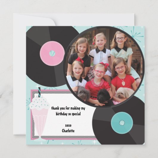 1950s Retro Diner Verjaardagskaart – Sock H Kaart (Achterkant)