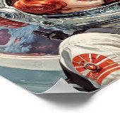 1950s Retro Futurism Comic - Een rode hoofd astron Poster (Hoek)