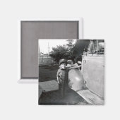 1950s Retro Gas Station Attendant Magneet (Voorkant / Achterkant)