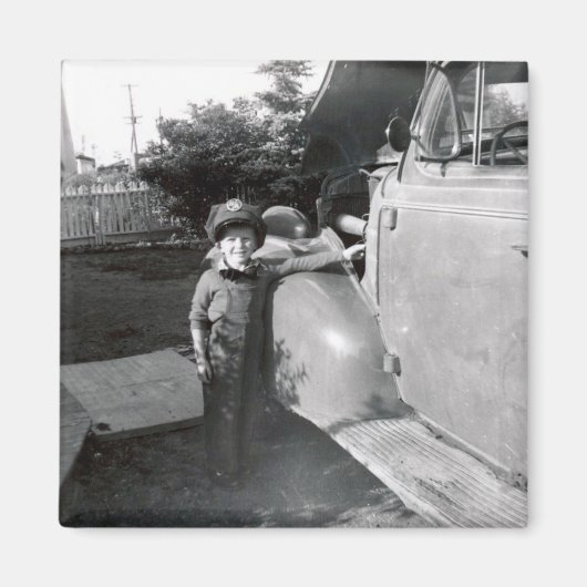 1950s Retro Gas Station Attendant Magneet (Voorkant)