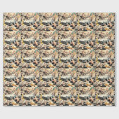 1950s Retro Meisjes Collage Cadeaupapier (Vlak)