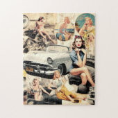 1950s Retro Meisjes Collage Legpuzzel (Verticaal)
