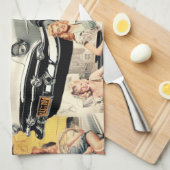 1950s Retro Meisjes Collage Theedoek (Quarter Fold)