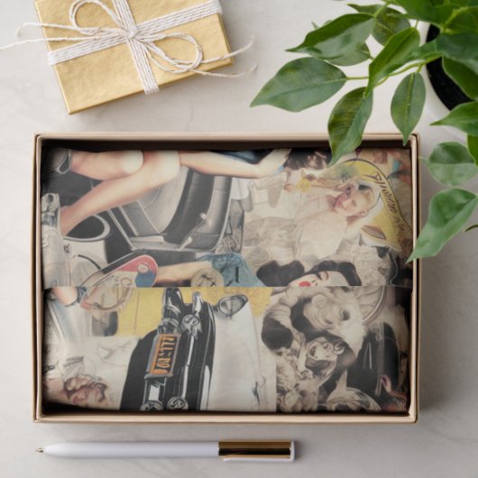 1950s Retro Meisjes Collage Tissuepapier (Geschenk)