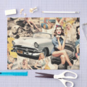 1950s Retro Meisjes Collage Tissuepapier (Craft)