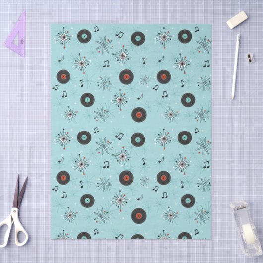 1950s Retro Music Records Tissuepapier (Craft)