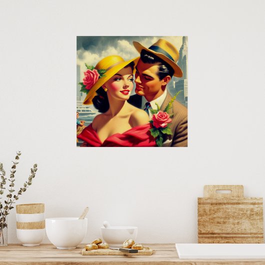 1950s Retro Paar Schilderen Poster (Keuken)
