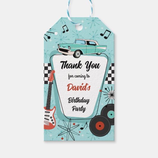 1950's Retro Party Thank You Cadeaulabel (Voorkant)