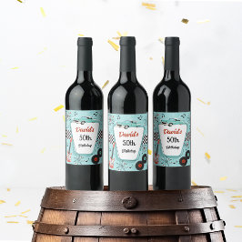 1950's Retro Party Wijn Etiket