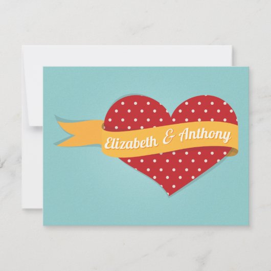 1950s Retro  Rockabilly Pinup Mint Wedding Bedankkaart (Voorkant)