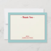 1950s Retro  Rockabilly Pinup Mint Wedding Bedankkaart (Achterkant)