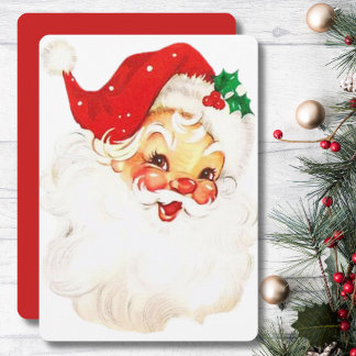 1950s Retro Sinterklaas Aangepaste Kerstmis Feestdagenkaart