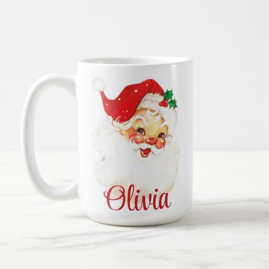 1950s Retro Sinterklaas Aangepaste Kerstmis Koffiemok (Links)