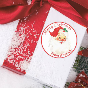 1950s  Retro Sinterklaas Aangepaste Kerstmis Ronde Sticker