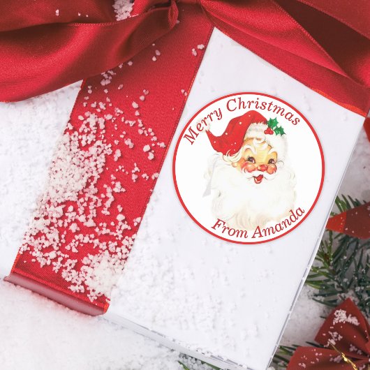 1950s  Retro Sinterklaas Aangepaste Kerstmis Ronde Sticker