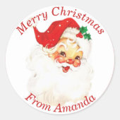 1950s  Retro Sinterklaas Aangepaste Kerstmis Ronde Sticker (Voorkant)