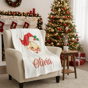 1950s  Retro Sinterklaas Aangepaste Kerstmis Sherpa Deken