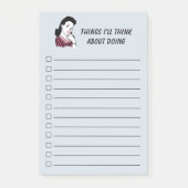 1950's Retro Vrouw Checklist, blauw Post-it® Notes (Voorkant)