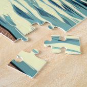 1950's Retro Woman Zittend op het strand Legpuzzel (Zijkant)