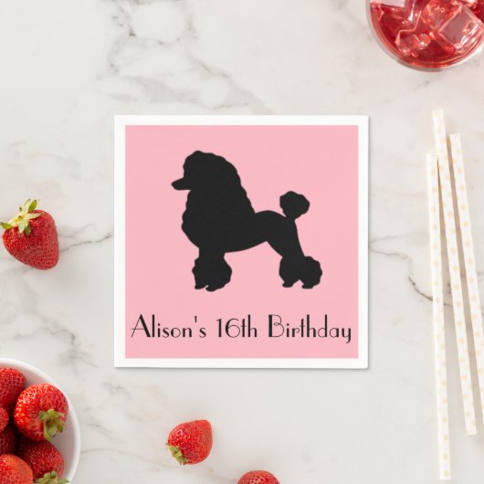 1950s Roze Poedel Rok Wegwerp Servetten (Insitu)