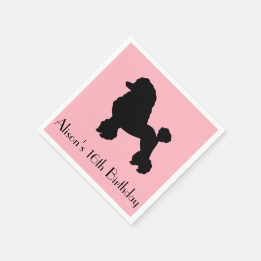 1950s Roze Poedel Rok Wegwerp Servetten (Hoek)