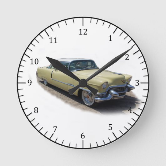 1950s S61 classic car clock Ronde Klok (Voorkant)
