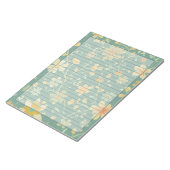 1950s Sage Groene Retro Midden Eeuw Bloemen Ontwer Notitieblok (Schuin)