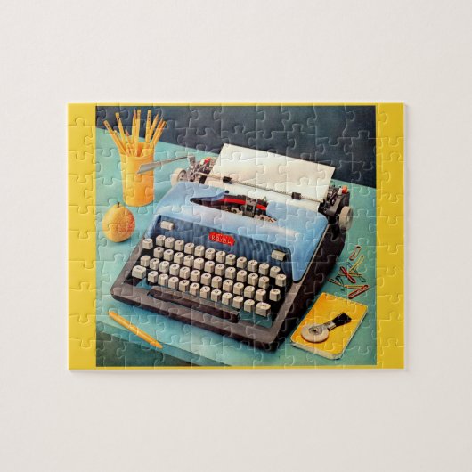 1950s schrijfmachine advertentie afbeelding legpuzzel (Horizontaal)