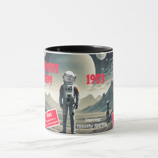 1950s Sci-Fi Film Poster Uw Gezicht Verjaardag Mok (Midden)