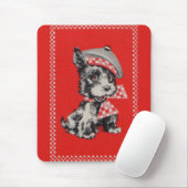 1950s Scottie-hond in het rood Muismat (Met muis)