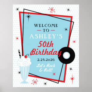 1950s Sock Hop Birthday Party Welkomstteken Poster