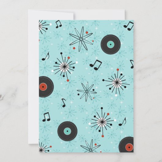 1950's Sock Hop Party Kaart (Achterkant)