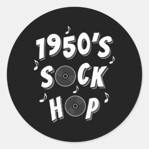 1950's Sock Hop School Dance of the Decades Ronde Sticker