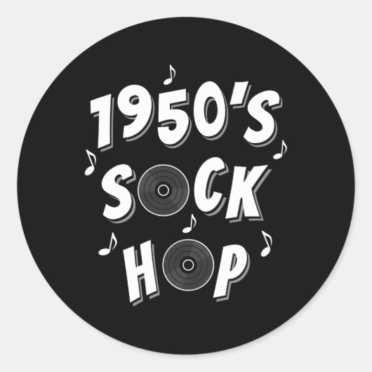 1950's Sock Hop School Dance of the Decades Ronde Sticker (Voorkant)