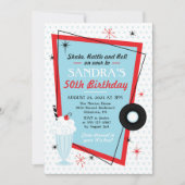 1950s Sock Hop verjaardagsfeestje uitnodiging (Voorkant)