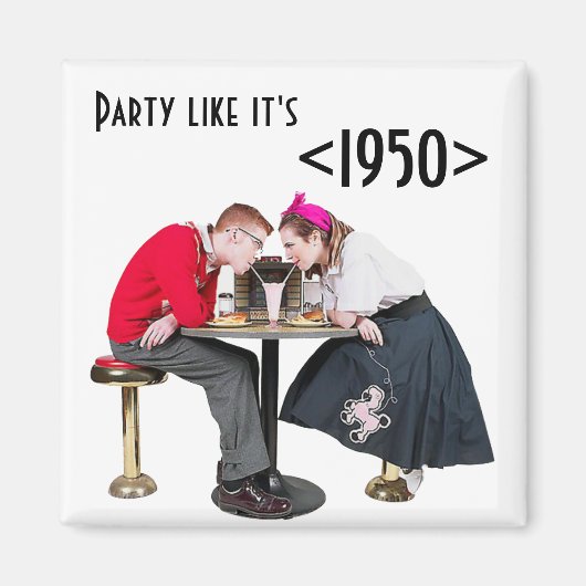 1950's Soda Shop Paar Magneet (Voorkant)
